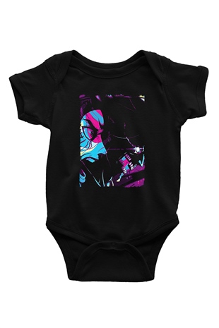 Attack On Titan Baskılı Unisex Siyah Bebek Body - Zıbın