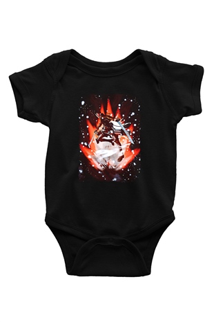 Attack On Titan Baskılı Unisex Siyah Bebek Body - Zıbın