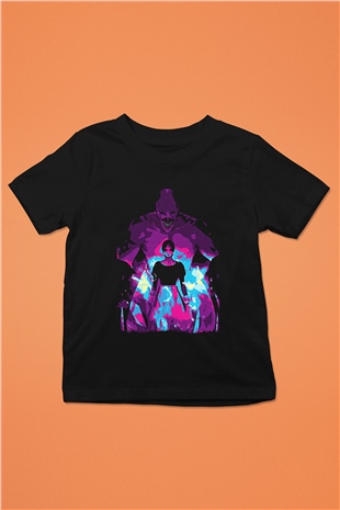 Attack On Titan Baskılı Unisex Siyah Çocuk Tişört - Tshirt
