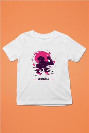 Attack On Titan Baskılı Unisex Siyah Çocuk Tişört - Tshirt