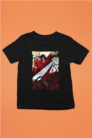 Attack On Titan Baskılı Unisex Siyah Çocuk Tişört - Tshirt