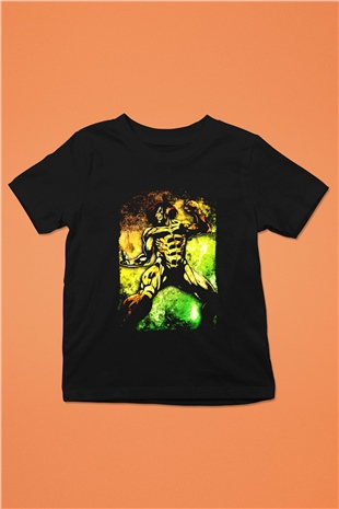 Attack On Titan Baskılı Unisex Siyah Çocuk Tişört - Tshirt