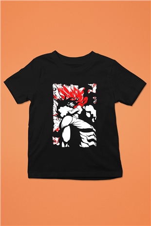 Attack On Titan Baskılı Unisex Siyah Çocuk Tişört - Tshirt