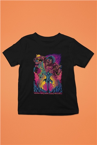 Attack On Titan Baskılı Unisex Siyah Çocuk Tişört - Tshirt