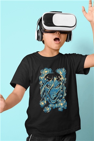 Attack On Titan Baskılı Unisex Siyah Çocuk Tişört - Tshirt