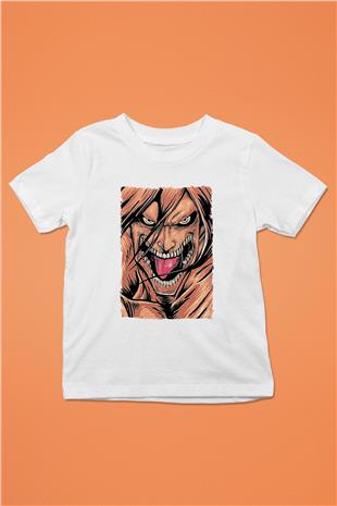 Attack On Titan Baskılı Unisex Siyah Çocuk Tişört - Tshirt