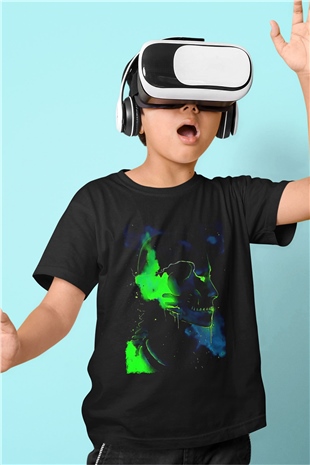 Attack On Titan Baskılı Unisex Siyah Çocuk Tişört - Tshirt