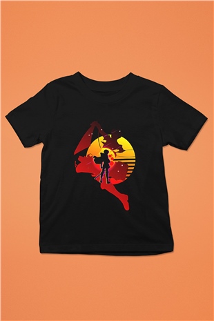 Attack On Titan Baskılı Unisex Siyah Çocuk Tişört - Tshirt