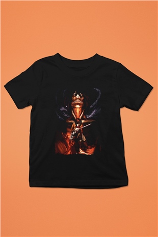 Attack On Titan Baskılı Unisex Siyah Çocuk Tişört - Tshirt