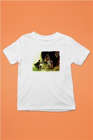 Attack On Titan Baskılı Unisex Siyah Çocuk Tişört - Tshirt