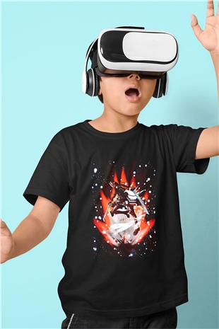 Attack On Titan Baskılı Unisex Siyah Çocuk Tişört - Tshirt