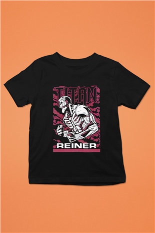 Attack On Titan Baskılı Unisex Siyah Çocuk Tişört - Tshirt