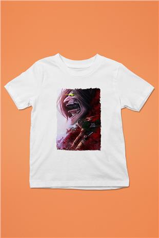 Attack On Titan Baskılı Unisex Siyah Çocuk Tişört - Tshirt