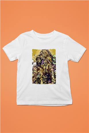Attack On Titan Baskılı Unisex Siyah Çocuk Tişört - Tshirt