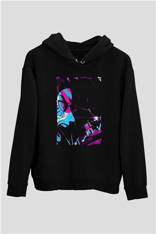 Attack On Titan Baskılı Unisex Siyah Hoodie