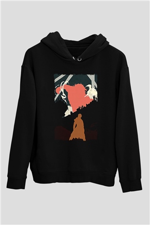 Attack On Titan Baskılı Unisex Siyah Hoodie