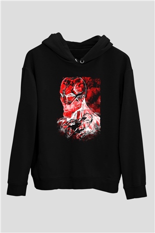 Attack On Titan Baskılı Unisex Siyah Hoodie