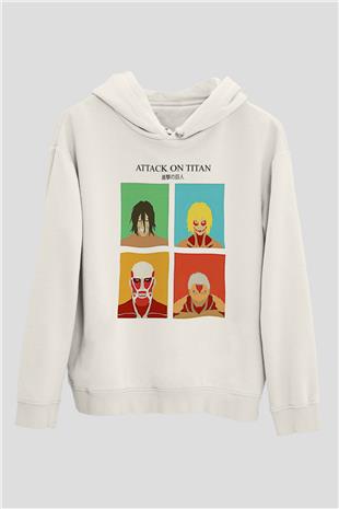 Attack On Titan Baskılı Unisex Siyah Hoodie