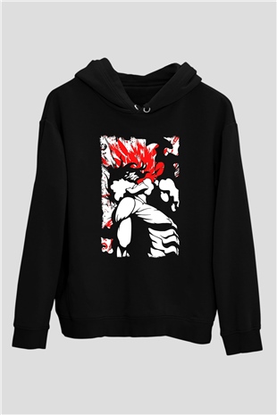Attack On Titan Baskılı Unisex Siyah Hoodie