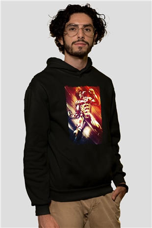 Attack On Titan Baskılı Unisex Siyah Hoodie