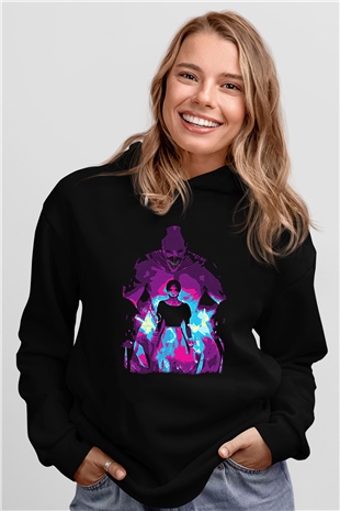 Attack On Titan Baskılı Unisex Siyah Hoodie