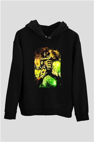 Attack On Titan Baskılı Unisex Siyah Hoodie
