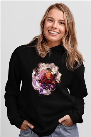Attack On Titan Baskılı Unisex Siyah Hoodie