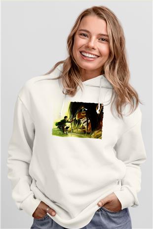Attack On Titan Baskılı Unisex Siyah Hoodie