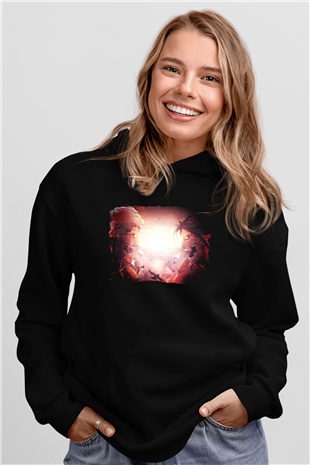 Attack On Titan Baskılı Unisex Siyah Hoodie