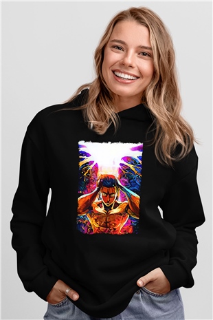 Attack On Titan Baskılı Unisex Siyah Hoodie