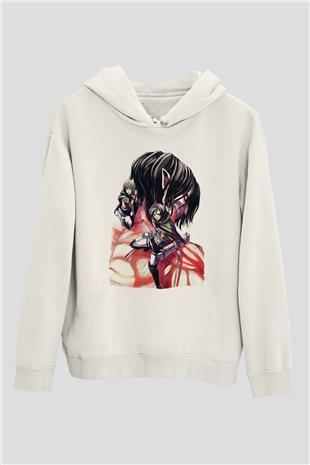 Attack On Titan Baskılı Unisex Siyah Hoodie