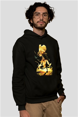Attack On Titan Baskılı Unisex Siyah Hoodie