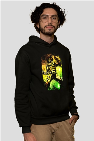 Attack On Titan Baskılı Unisex Siyah Hoodie