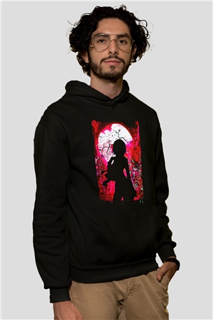 Attack On Titan Baskılı Unisex Siyah Hoodie