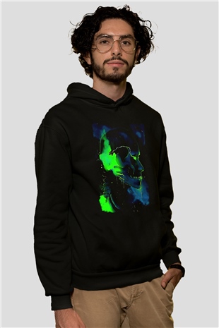 Attack On Titan Baskılı Unisex Siyah Hoodie