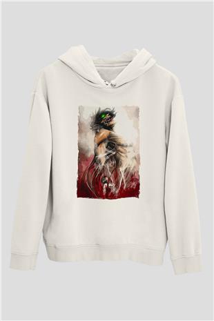 Attack On Titan Baskılı Unisex Siyah Hoodie