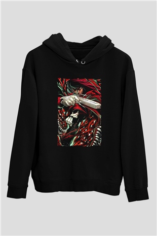 Attack On Titan Baskılı Unisex Siyah Hoodie