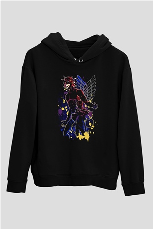 Attack On Titan Baskılı Unisex Siyah Hoodie