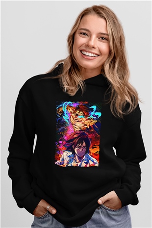 Attack On Titan Baskılı Unisex Siyah Hoodie