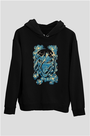 Attack On Titan Baskılı Unisex Siyah Hoodie