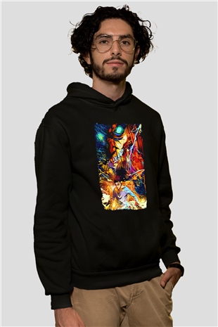 Attack On Titan Baskılı Unisex Siyah Hoodie