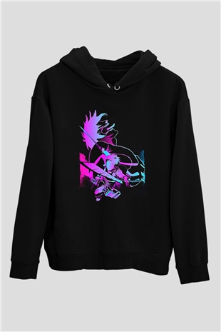 Attack On Titan Baskılı Unisex Siyah Hoodie