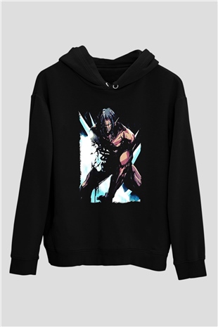 Attack On Titan Baskılı Unisex Siyah Hoodie