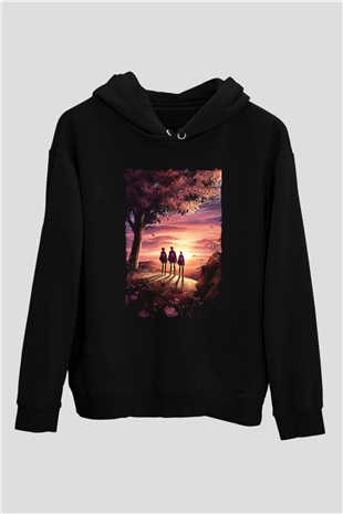 Attack On Titan Baskılı Unisex Siyah Hoodie