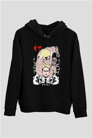Attack On Titan Baskılı Unisex Siyah Hoodie