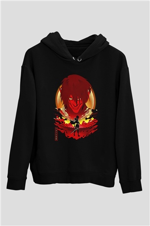 Attack On Titan Baskılı Unisex Siyah Hoodie