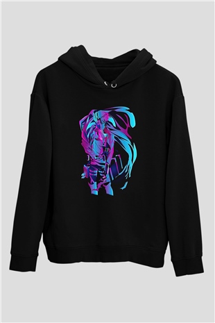 Attack On Titan Baskılı Unisex Siyah Hoodie
