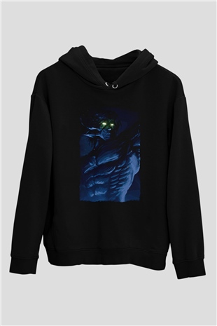 Attack On Titan Baskılı Unisex Siyah Hoodie