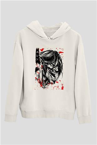 Attack On Titan Baskılı Unisex Siyah Hoodie