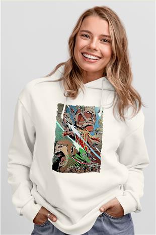 Attack On Titan Baskılı Unisex Siyah Hoodie